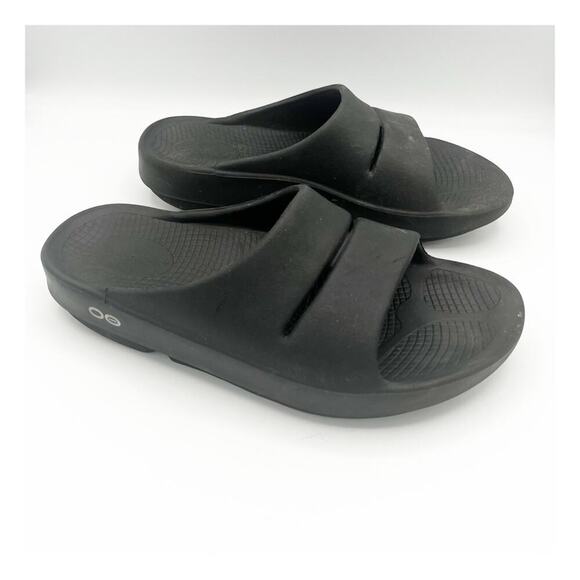 Oofos Slide Comfort Recovery Orthotic Slip On Sandal Black Womens 6 - Picture 1 of 7